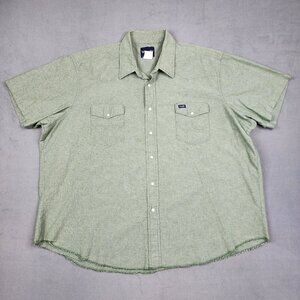 Wrangler Western Shirt Men's 3X Pearl Snap Short Sleeve Green
